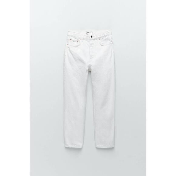 ZARA THE BLISS STRAIGHT JEANS ECRU - Picture 10 of 12